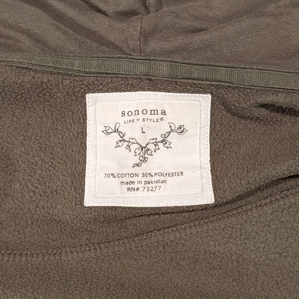 Sonoma Lifestyle Vintage Women's Hooded Jacket in Dusty Olive Green Size L - Picture 6 of 8